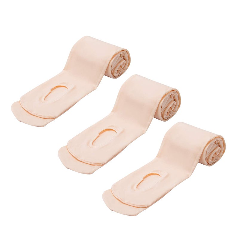 MANZI Women's Solid Color Comfortable Convertible Ballet Tights 3 Pairs Pack L-XL, Ballet Pink - Image 1